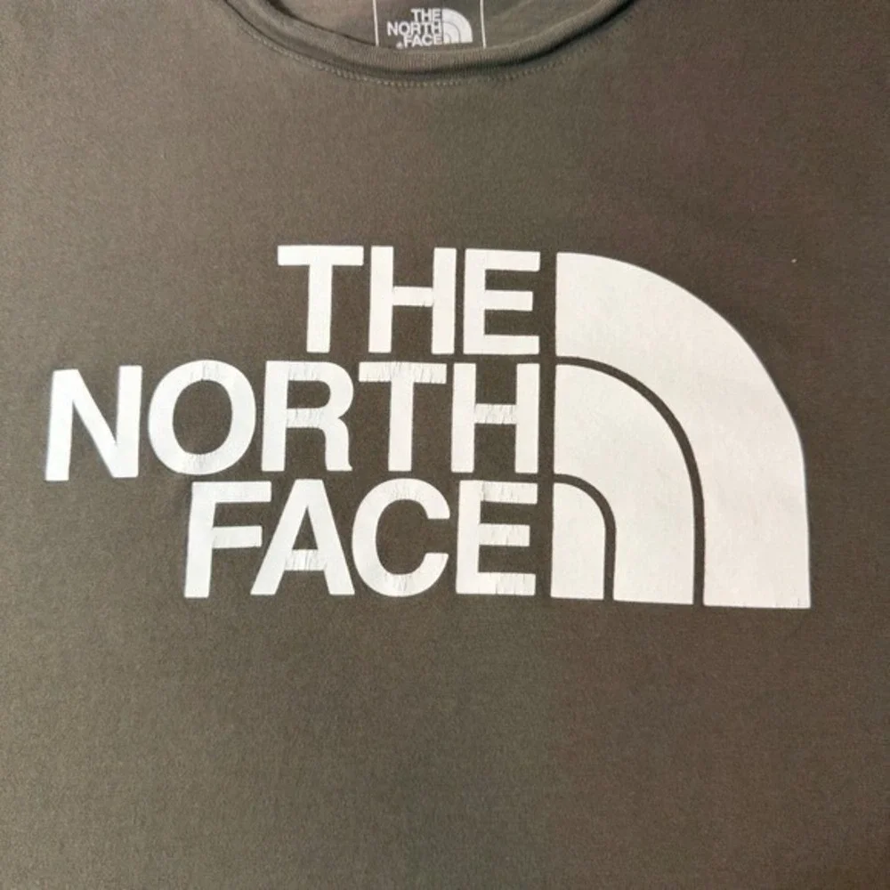 The North Face Logo Cotton Blend T Shirt Mens XL Olive Green Outdoor Tee